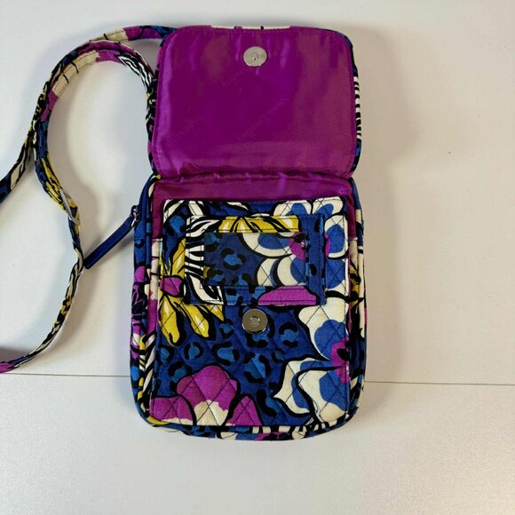 VERA BRADLEY African Violet Floral/Leopard Print Quilted Crossbody Bag - Picture 3 of 10